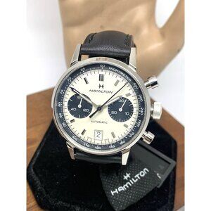 Hamilton Men's Watch H38416711 Swiss Automatic Chronograph Black Silver 40mm